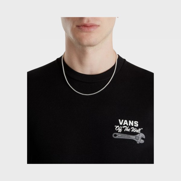 Vans Off The Wall Classics Wrenched Printed Back Ανδρικη Μπλουζα Μαυρη