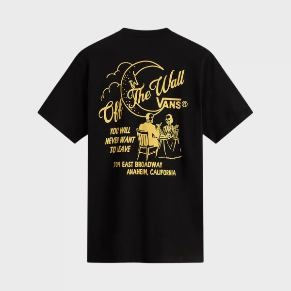 Vans Off The Wall Fine Dining Garaphic Back Ανδρικη Μπλουζα Μαυρη