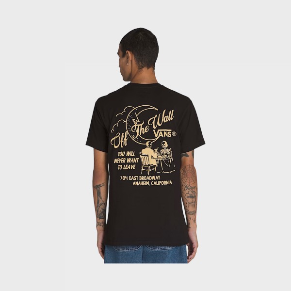 Vans Off The Wall Fine Dining Garaphic Back Ανδρικη Μπλουζα Μαυρη
