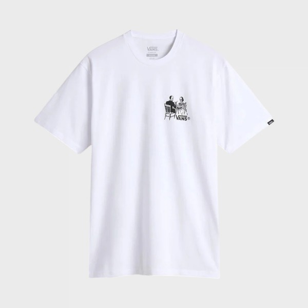 Vans Off The Wall Fine Dining Garaphic Back Ανδρικη Μπλουζα Λευκη