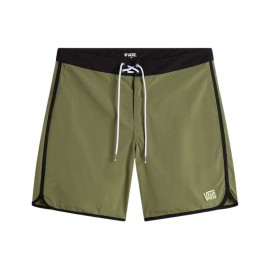 Vans Off The Wall MTE Everride Scalloped Solid Boardshorts Ανδρικο Μαγιο Λαδι - Μαυρο
