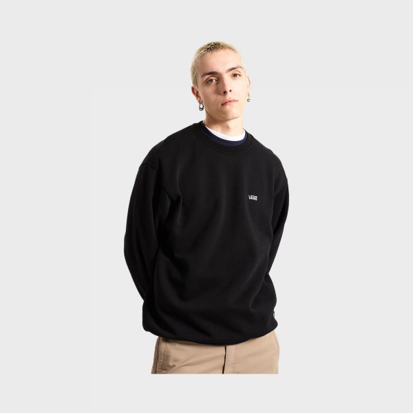 Vans Left Chest Logo II Crew Neck Unisex Φουτερ Μαυρη