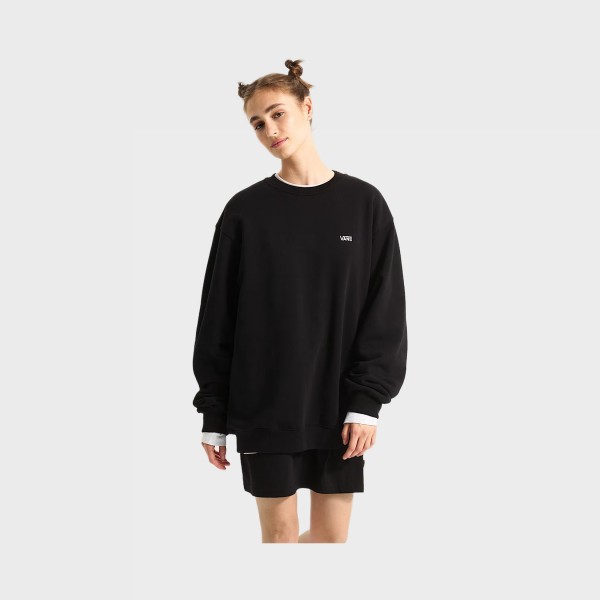 Vans Left Chest Logo II Crew Neck Unisex Φουτερ Μαυρη