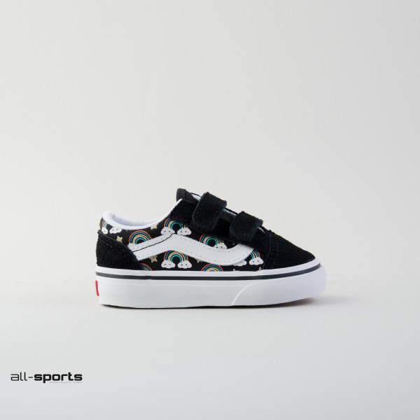 Vans Old Skool V Rad Rainbow Βρεφικο Παπουτσι Μαυρο - Πολυχρωμο