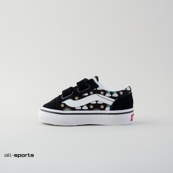 Vans Old Skool V Rad Rainbow Βρεφικο Παπουτσι Μαυρο - Πολυχρωμο