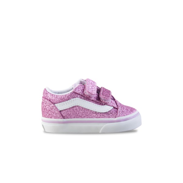 Vans Classics Old Skool Glitter Velcro Βρεφικο Παπουτσι Ροζ