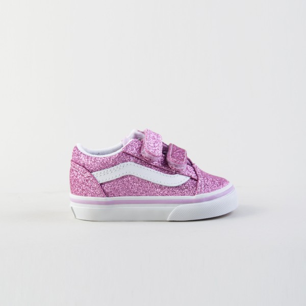 Vans Classics Old Skool Glitter Velcro Βρεφικο Παπουτσι Ροζ