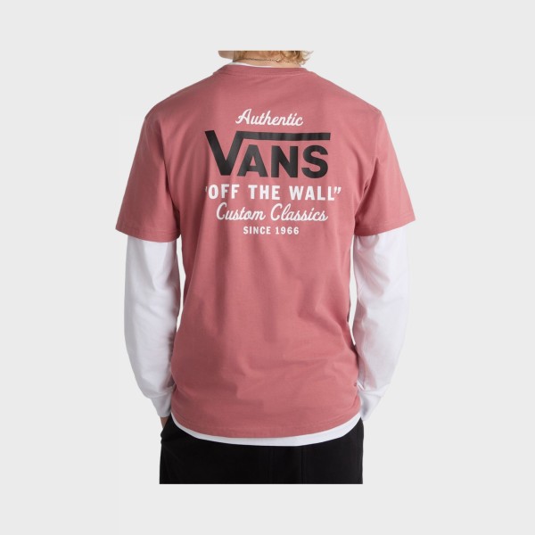 Vans Off The Wall Holder Classic Authentic Back Ανδρικη Μπλουζα Ροζ