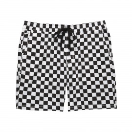 Vans Range Relaxed Elastic Checkerboard Ανδρικη Βερμουδα Λευκο - Μαυρο