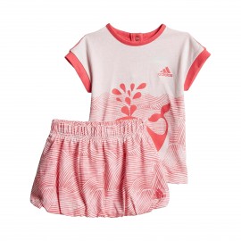 Adidas Summer Fun Set I Βρεφικο Σετ Ρουχων Λευκο - Ροζ
