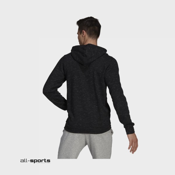 Adidas Essentials Melange Embroidered Φουτερ Μαυρο