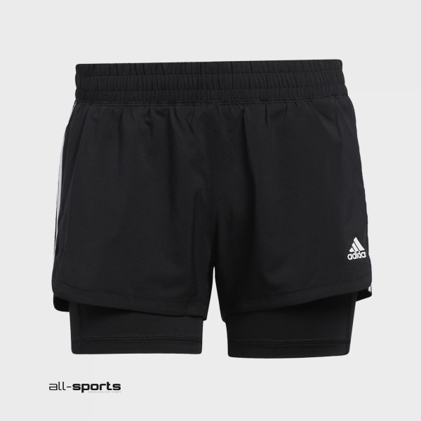 Adidas Pacer 3 Stripes Woven Two In One Short Γυναικειο Σορτσακι Μαυρο