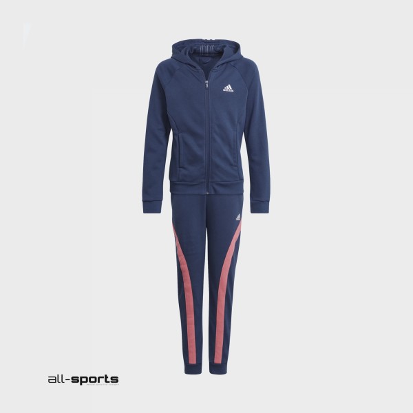 Adidas Bold Hooded Track Suit Μπλε - Ροζ