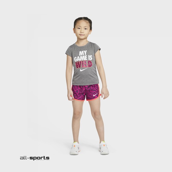Nike Girls' Dri-FIT Wild T-shirt and Tempo Shorts Set Πολυχρωμο