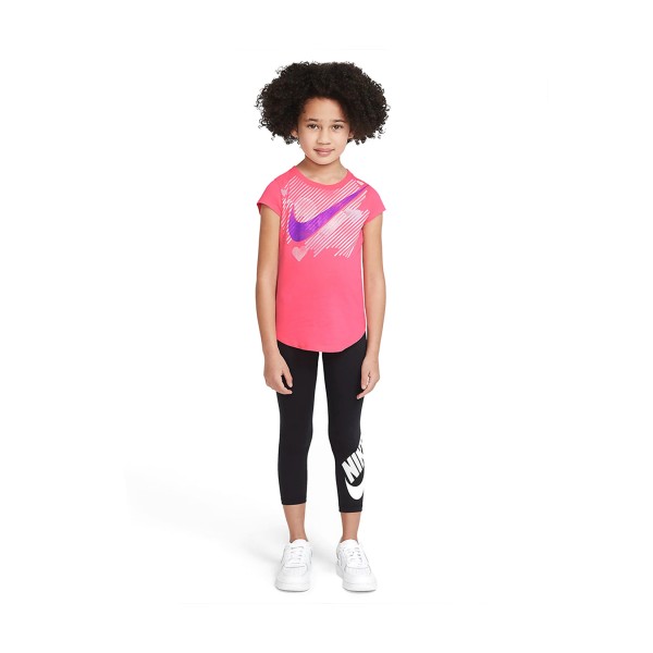 Nike Stamped Swoosh Heart Tee Ροζ 