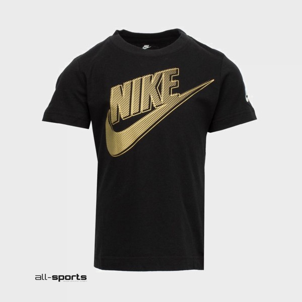 Nike Club HBR Metallic Short Sleeve Tee Μαυρο