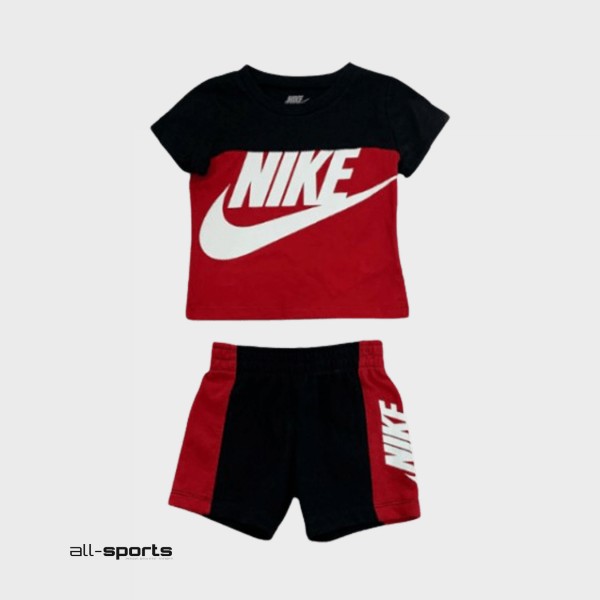 Nike Sportswear Amplify Short Set Κοκκινο - Μαυρο