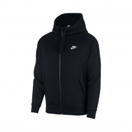 Nike Sportswear Club Fleece Full Zip Μαυρο