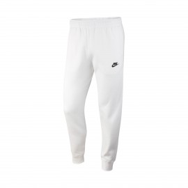 Nike Sportswear Jogger Club Fleece Φορμα Στενο Λαστιχο Λευκο