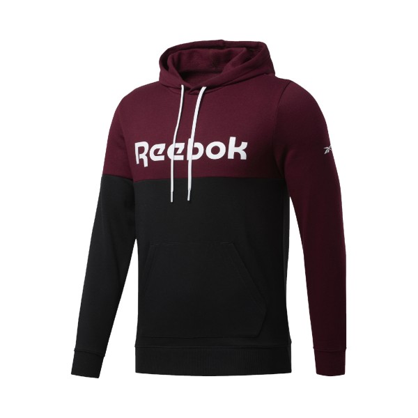 Reebok Training Essentials Logo Hoodie Μαυρο - Μπορντώ