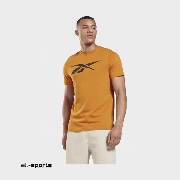 Reebok Elevated Graphic Ανδρικη Μπλουζα Πορτοκαλι