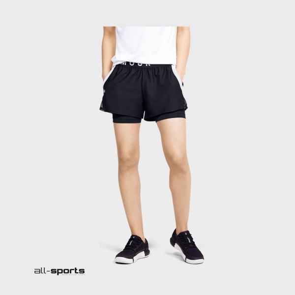Under Armour Play Up 2 In 1 Γυναικειο Σορτσακι Μαυρο