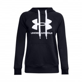 Under Armour Rival Fleece Big Logo Γυναικειο Φουτερ Μαυρο